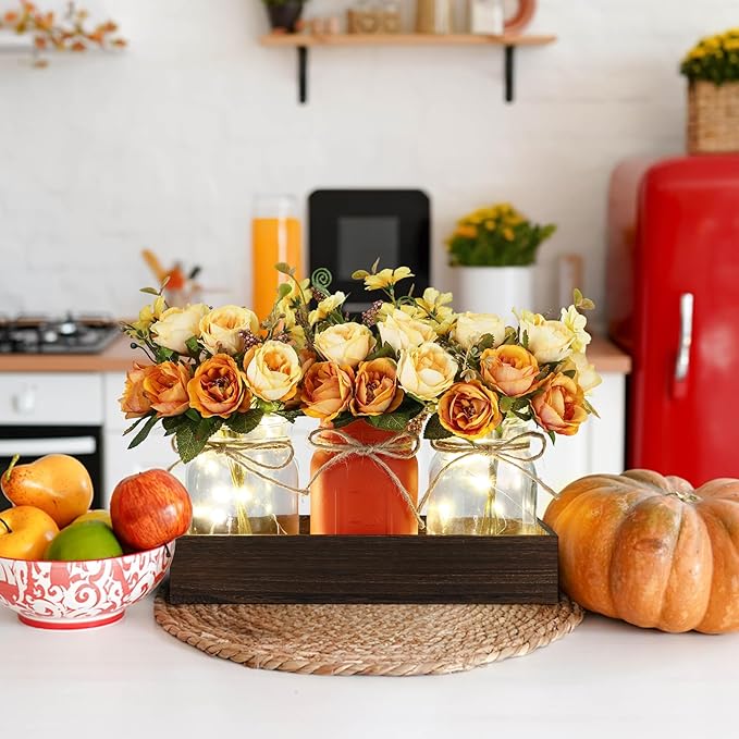 Mason Jar Lights Centerpiece Table Decorations Fall Decor - Image 5