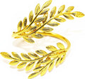 Gold Leaf Napkin Rings Set of 6, Metal Wheat Leaf Napkin Rings by SHIONSON