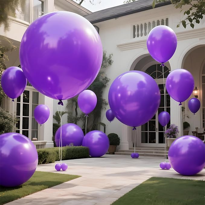 KAWKALSH Purple Balloons 9pcs, 36 Inch Large Balloons - Image 8