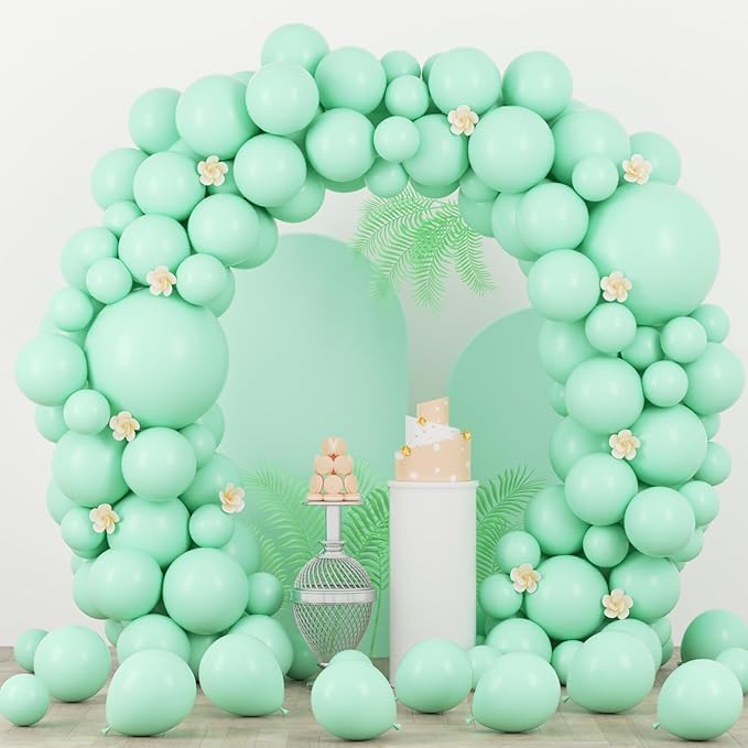 90pack Mint Green Balloons Different Size 18/12/10/5 Inch Pastel Green Balloon by Voircoloria