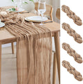 Asee'm 4pcs Cheesecloth Table Runner 120 Inches Long Nude Boho Gauze Cheese by Aseem