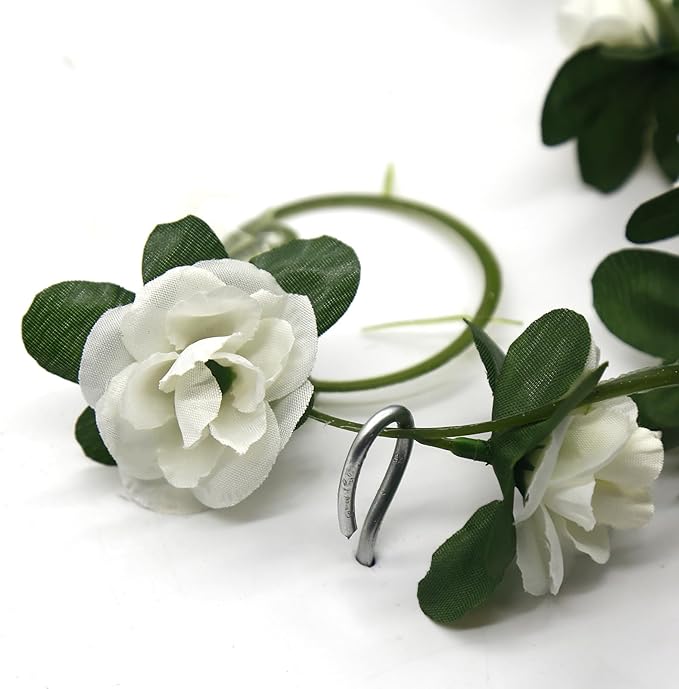 12 PCS 98.4 FT Artificial Flower Garland White Rose Garland - Image 3