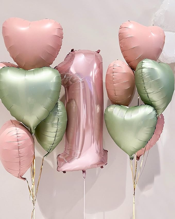 10pcs Baby Pink Heart Balloons - Image 3