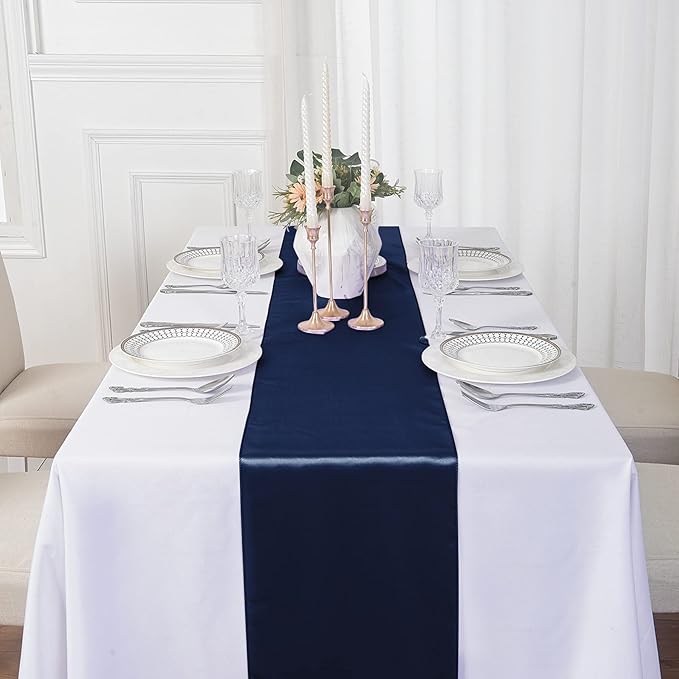 12Pack Table Runner 12 x 108 Inches Satin Silk Table Runner - Image 7