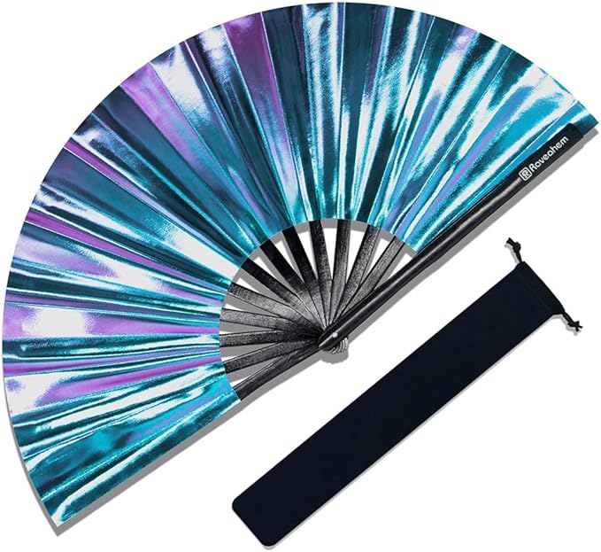 Large Rave Fan, Clack Folding Hand Fan by Raveahem