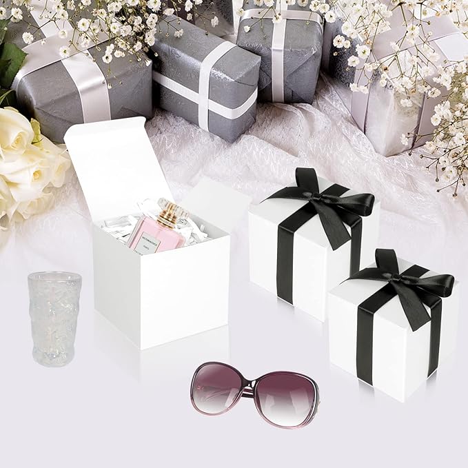 White Gift Boxes 5x5x5, 30 Pack Paper Gift Boxes - Image 3