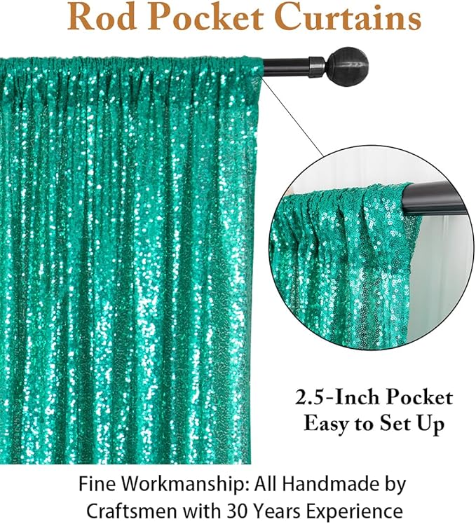 ShiDianYi 8 X 8, Ready to Dispatch, Mint Green Sequin Backdrops Photo Booth - Image 3