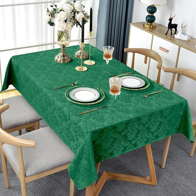 Jacquard Tablecloths for Rectangle Tables 60 x 84 Inch, Spill Proof Stain - Image 3