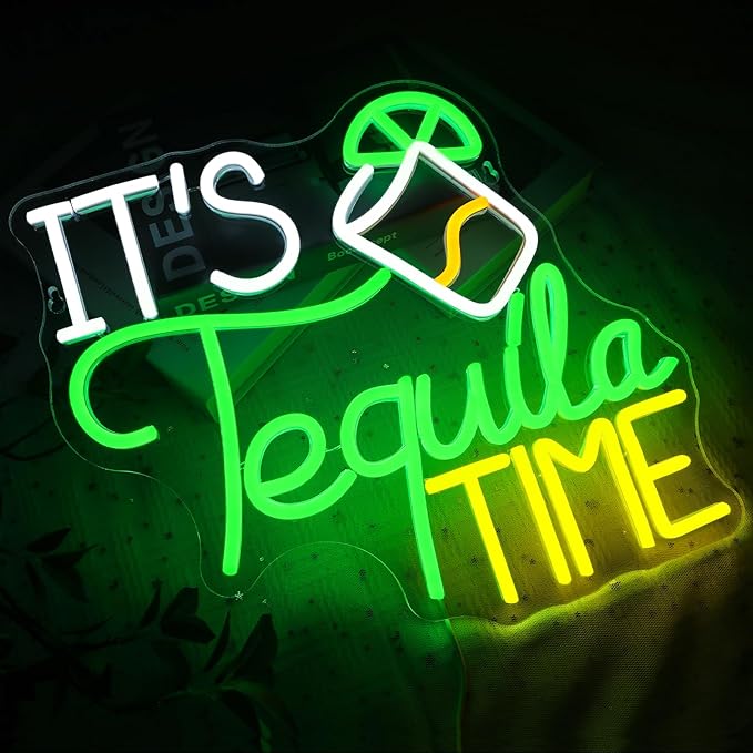It Is Tequila Time Neon Sign for Wall Decor, Tequila Led Signs, USB Dimmable - Image 4