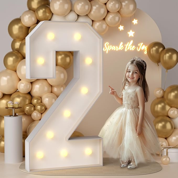 JoyMuse 4FT Marquee Numbers, Large Marquee Numbers 4 Feet Tall by Unknown
