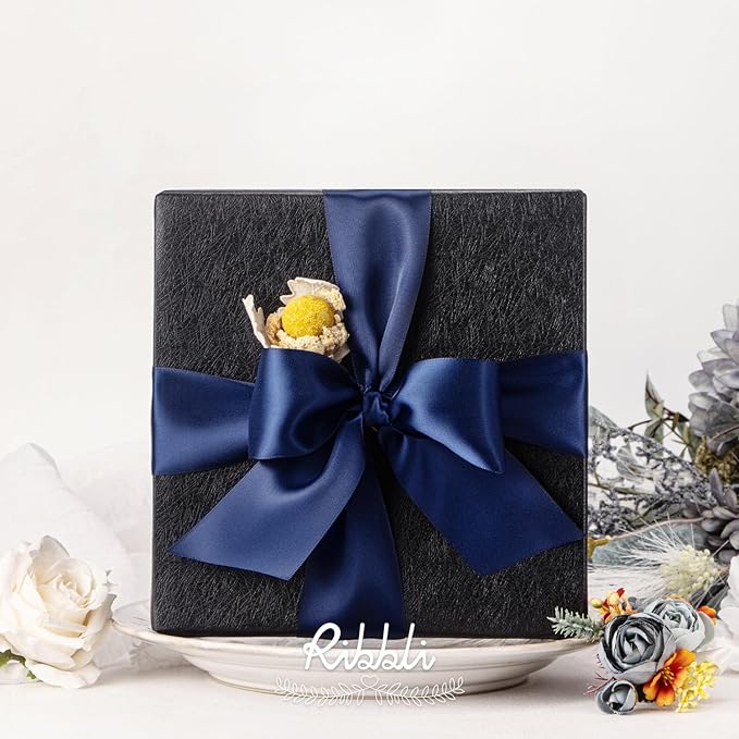Ribbli Navy Double Faced Satin Ribbon, 2” x Continuous 10 Yards, Use - Image 4