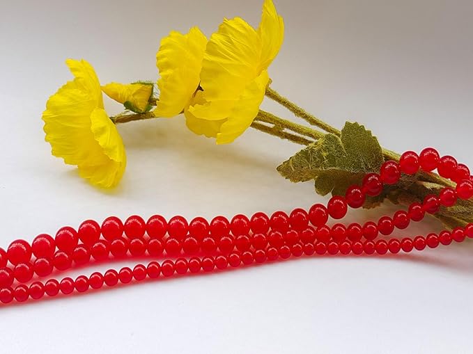 Stone Beads 8mm 100pcs Red Chalcedony Beads Round Loose Gemstones Beads - Image 6