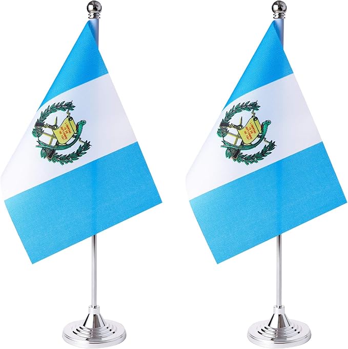 ZXvZYT 2 Pack Guatemala flag Guatemalan Table Flag Small Mini Guatemalan Desk by ZXvZYT