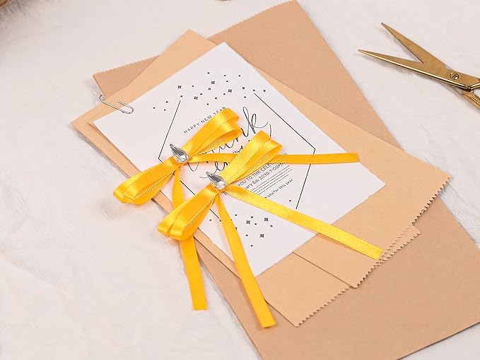 Yellow Satin Ribbon 1/4 inch X Continuous 100 Yards, Single Face Polyester - Image 7