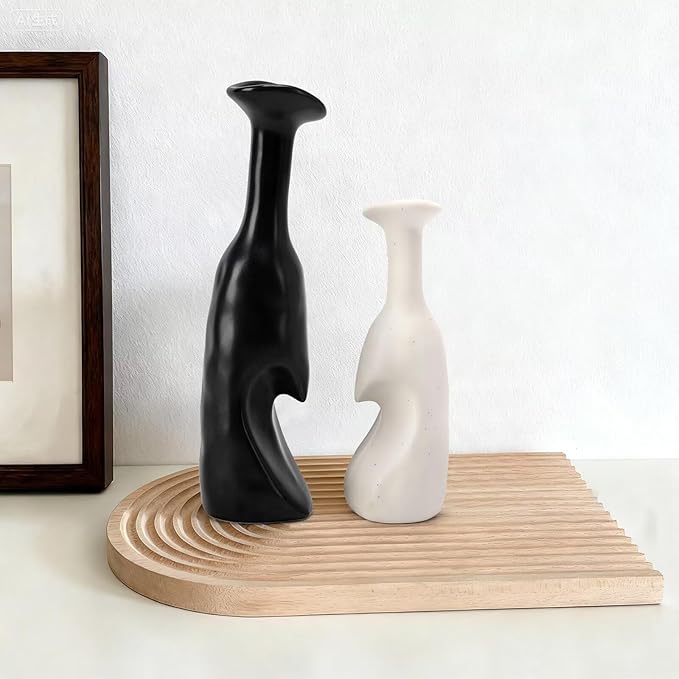 Heart Shaped Small Ceramic Vases Set of 2 Home Decor Boho Vase Modern Matte by Unknown