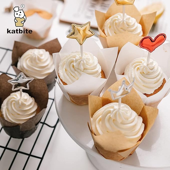 Katbite Tulip Cupcake Liners 200PCS, Muffin Baking Cupcake Liners Holders - Image 5