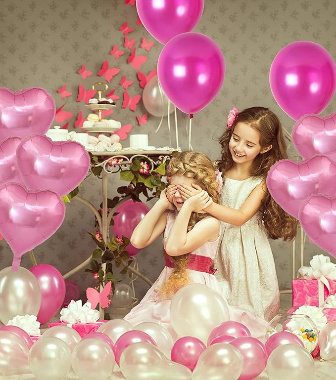50 Pcs 10 inch Heart Shape Foil Mylar Balloons - Image 4