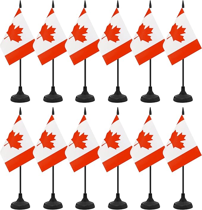 12 Pack Canada Desk Flag Set, Canadian Table Office Flag, Small Miniature by Unknown