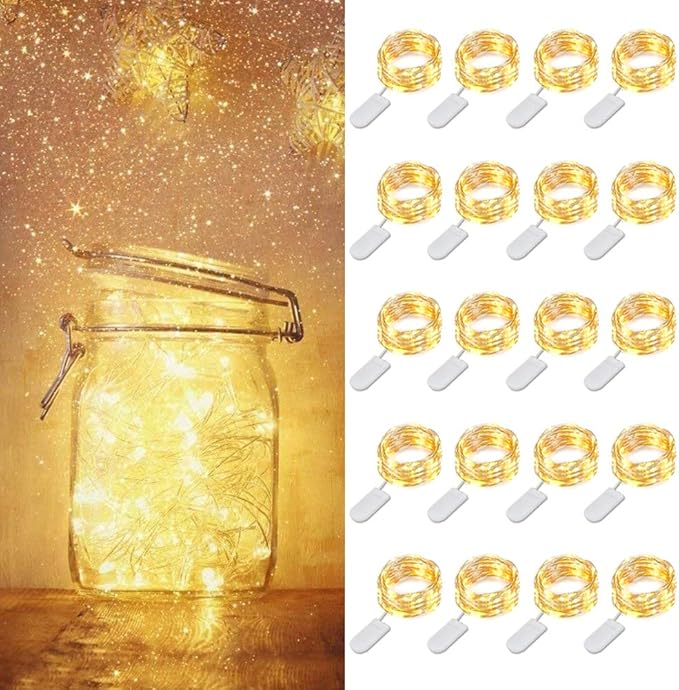 MUMUXI 20 Pack 3.3ft Fairy Lights Battery Operated String Lights, Mini LEDs by MUMUXI