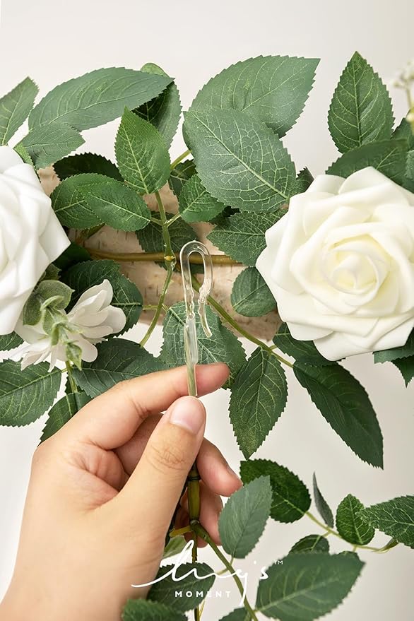 Ling's Moment 6.5FT Artificial Wedding Arch Flowers, Backdrop Floral Garland - Image 3