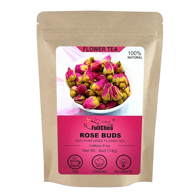 FullChea - 100% Pure Natural Dried Rose Buds - 4oz/114g - Premium Food-grade by FullChea