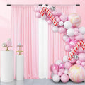 SquarePie Sequin Curtain 2FT x 8FT Pink 2pcs Backdrop Sparkly Wedding by SquarePie