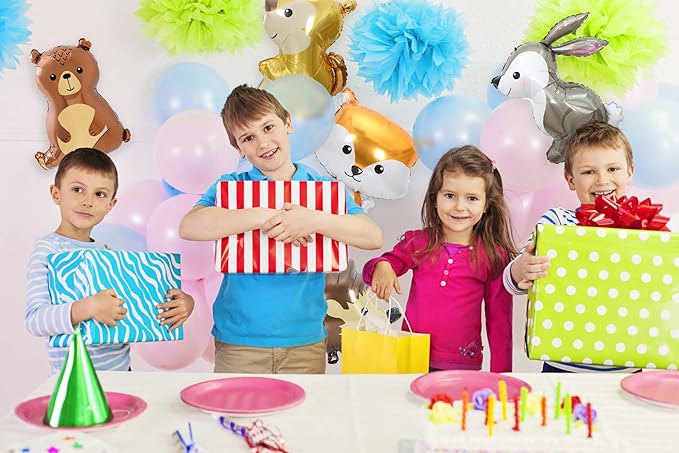 8 PCS Woodland Animal Balloons Forest Animals Foil Mylar Balloon - Image 3