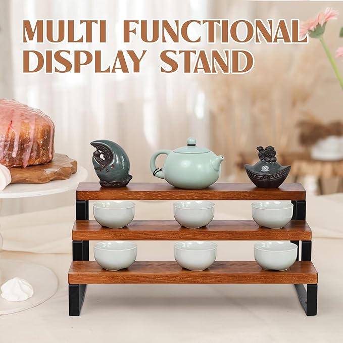 3 Tier Wooden Display Riser Stand Perfume Organizer - Image 4