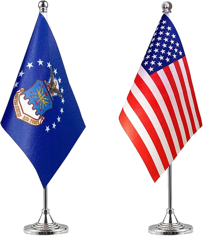 ZXvZYT 2 Pack American US Air Force flag USA Air Force table flag, Small Mini by ZXvZYT