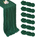 6 Pack Emerald Green Cheesecloth Christmas Table Runner 10ft Boho Gauze Fabric by Pepmily