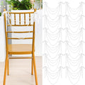 Wedding Pearl Bow Chair Decor Satin Ribbon Bows by Wonderjune