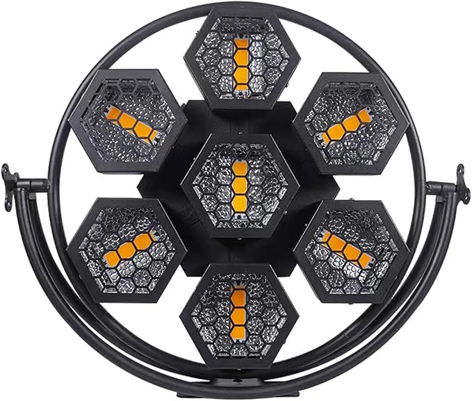 JUNMAN 7 Head Led Retro Background Effect Light DJ Disco Stage Lights 1pc Pack by JUNMAN