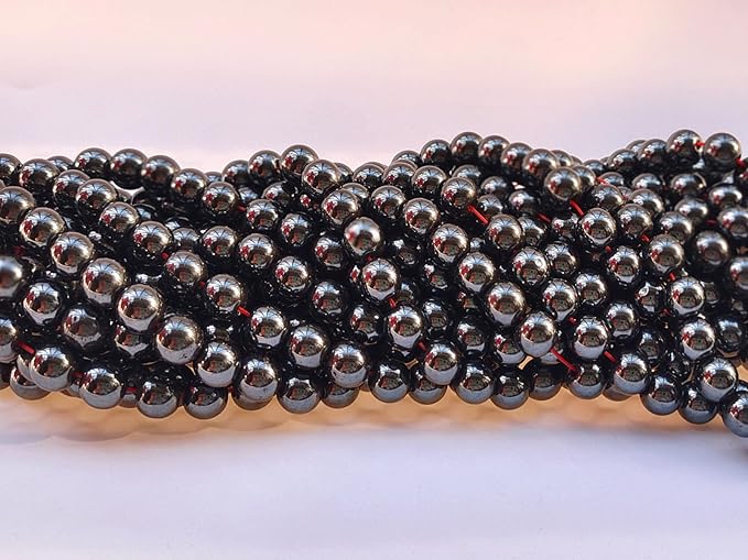 Stone Beads 6mm 140pcs Black Hematite Beads Round Loose Gemstones Beads - Image 3