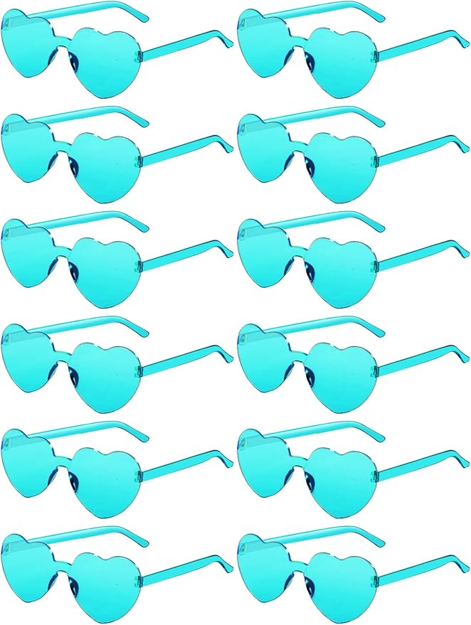 12 Pairs Heart Shaped Sunglasses by AGGKKY