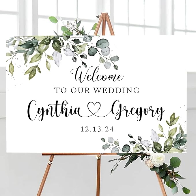 Custom Eucalyptus Wedding Welcome Sign Template, Elegant Eucalyptus Printable - Image 3