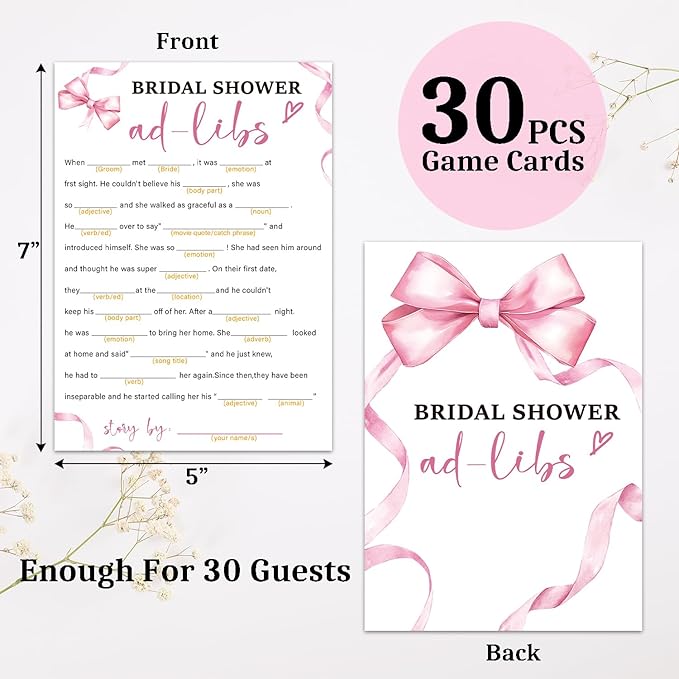 Bridal Shower Games 30 Guests, Ad-Libs Bridal Shower Wedding Games - Image 2