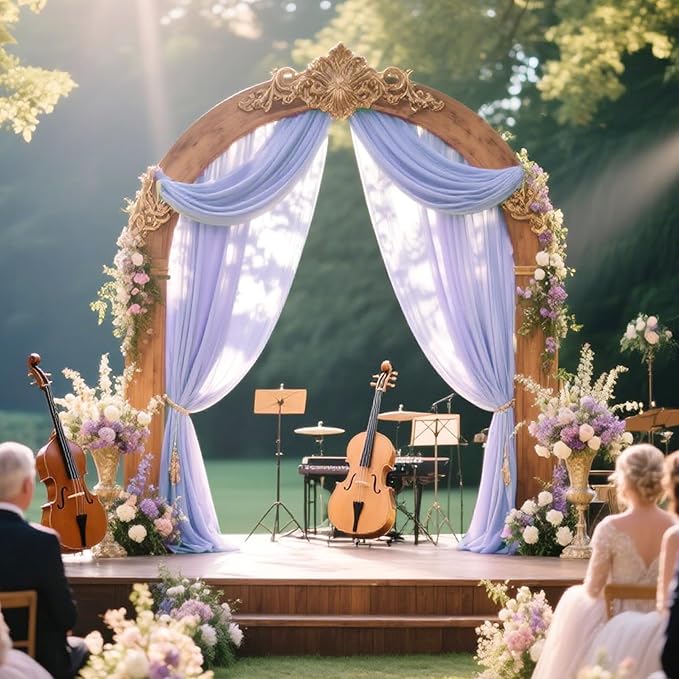 VOK Lavender Wedding Arch Draping Fabric Chiffon Fabric, 29in x 18Ft Sheer - Image 4