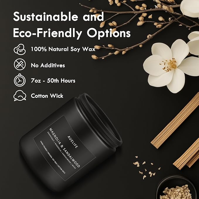 Magnolia & Sandalwood Candle | Masculine Candle - Image 3