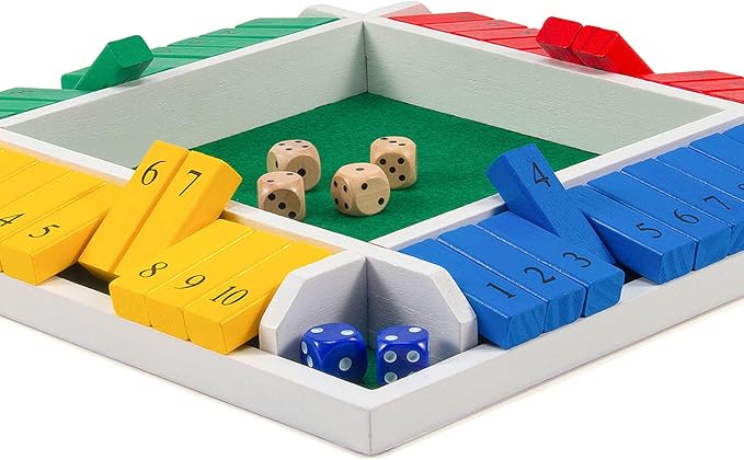 AMEROUS Shut The Box Dice Game-12 inches-Colorful Design-1-4 Players-12 - Image 5