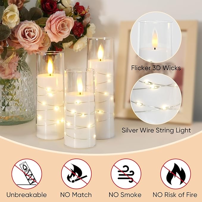 Raycare Flameless Candle with Remote Timer, 7 Flickering Acrylic Battery - Image 5