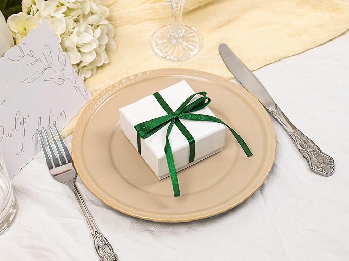 Green Satin Ribbon 1/4 inch X Continuous 25 Yards, Single Face Polyester Ribbon - Image 5