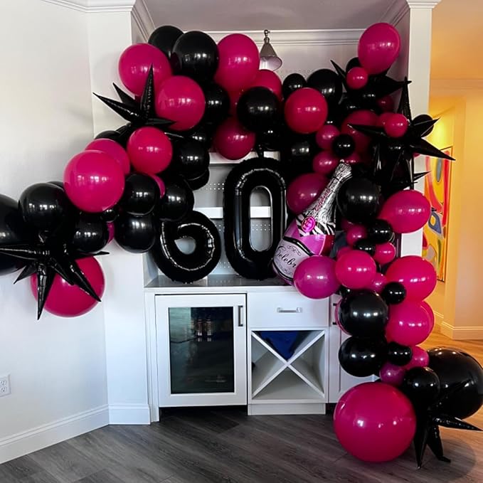 Black Star Balloons 12pcs, 27/22 Inch Foil Star Explosion Balloons, Large Spike - Image 6