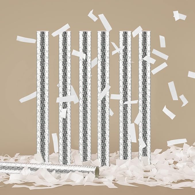 BATTIFE 14Pack White Confetti Wands Tissue Paper Confetti Flick Flutter Sticks - Image 8