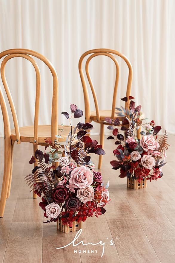 Ling's Moment 17.5" Tall Free Standing Artificial Flowers Arrangements 4 pcs - Image 7