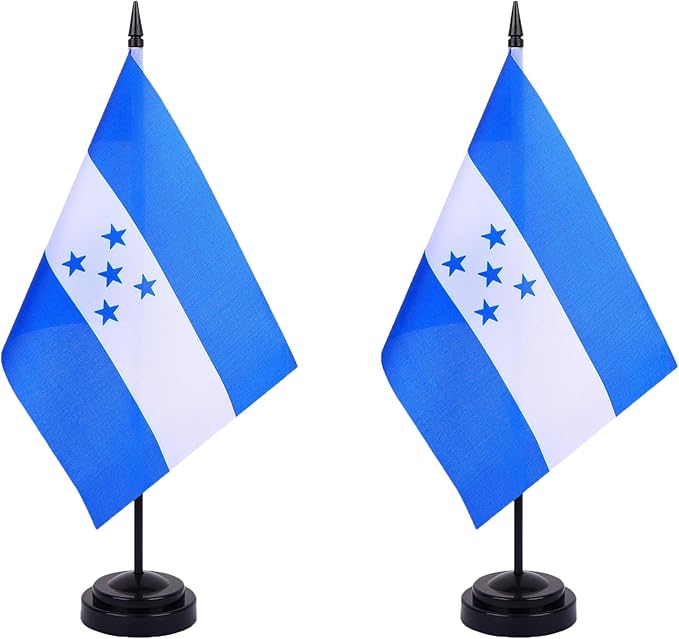 WXTWK 2 Pack Honduras Flag Honduras Deluxe Desk Flag Set by WXTWK