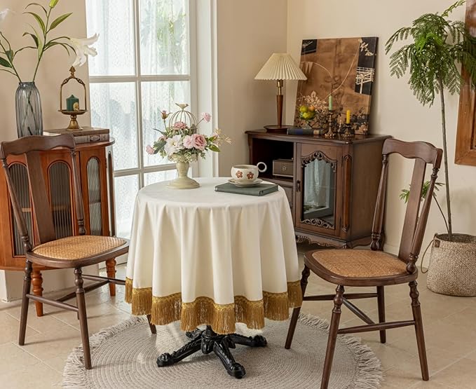 F-CHU White Tablecloth Thickset Velvet Tablecloth - Image 3