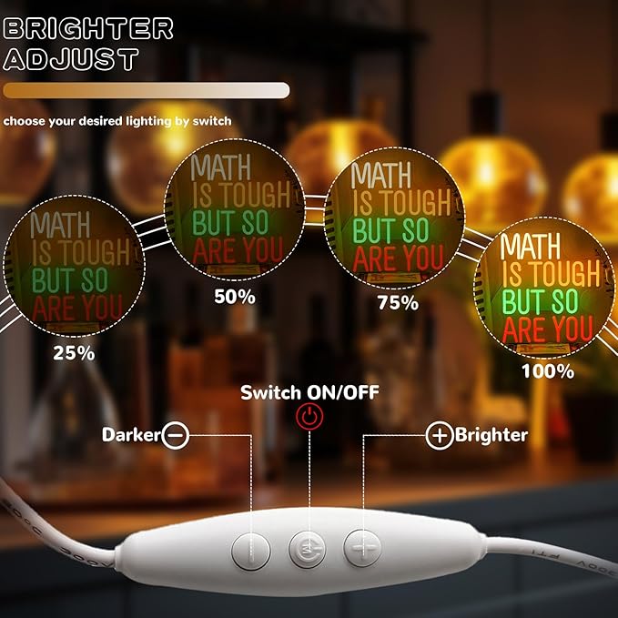 Math Is Tough But So Are You Neon Sign - Image 4