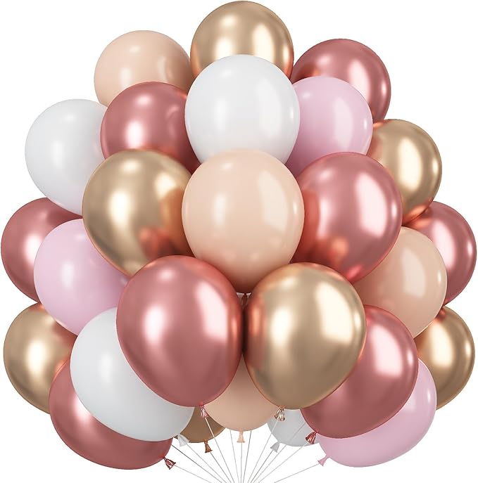 Rose Gold Balloons by Paeyeq