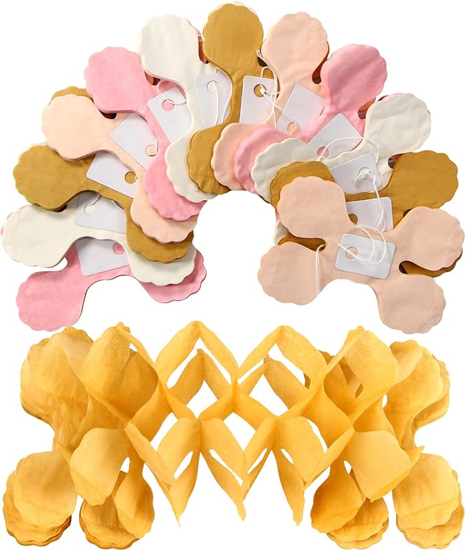 Pink-Peach Gold Party-Decorations Streamers-Garland - Image 4
