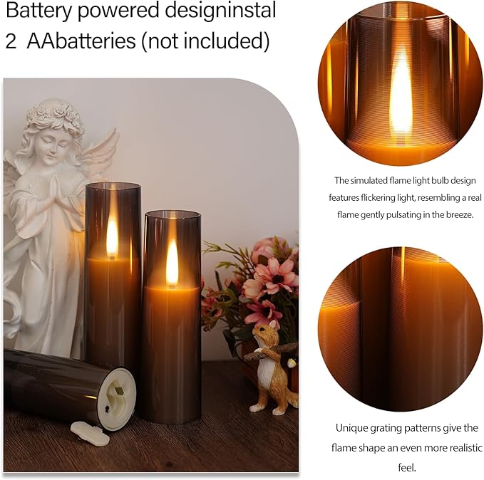 Flameless LED Candles, Upgraded Realistic Flickering Flame Battery Operated - Image 3